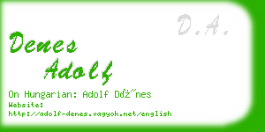 denes adolf business card